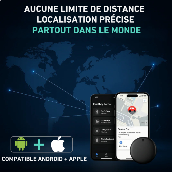 GP90 - Tracker GPS précis sans abonnement (android/apple)