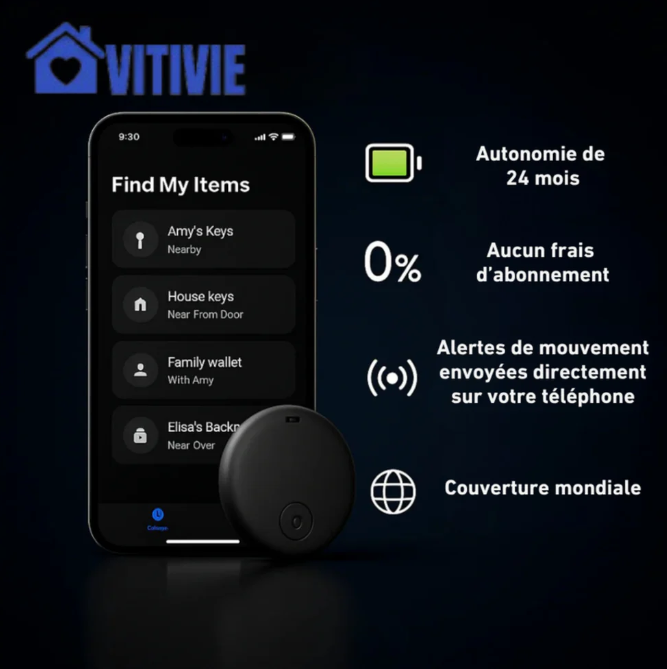 GP90 - Tracker GPS précis sans abonnement (android/apple)