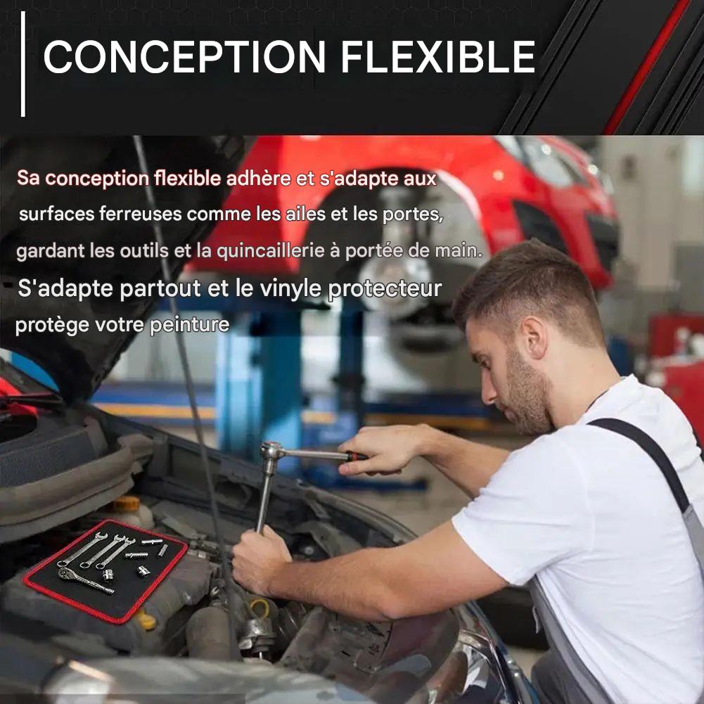 Ensemble de tapis magnétiques robustes pour outils, plateau magnétique pour mécaniciens, pour la réparation automobile et l'atelier de garage
