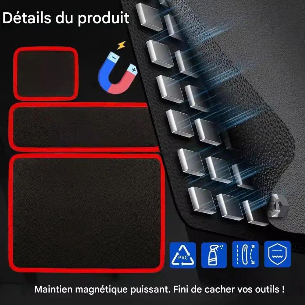 Ensemble de tapis magnétiques robustes pour outils, plateau magnétique pour mécaniciens, pour la réparation automobile et l'atelier de garage