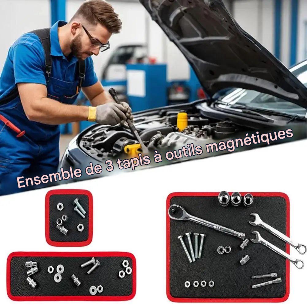 Ensemble de tapis magnétiques robustes pour outils, plateau magnétique pour mécaniciens, pour la réparation automobile et l'atelier de garage