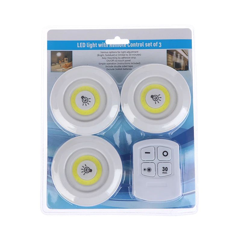 3 lampes LED avec télécommande